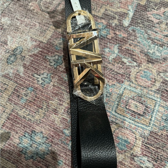 NWT Original MICHAEL KORS Signature Buckle Belt medium Leather black - Picture 5 of 9